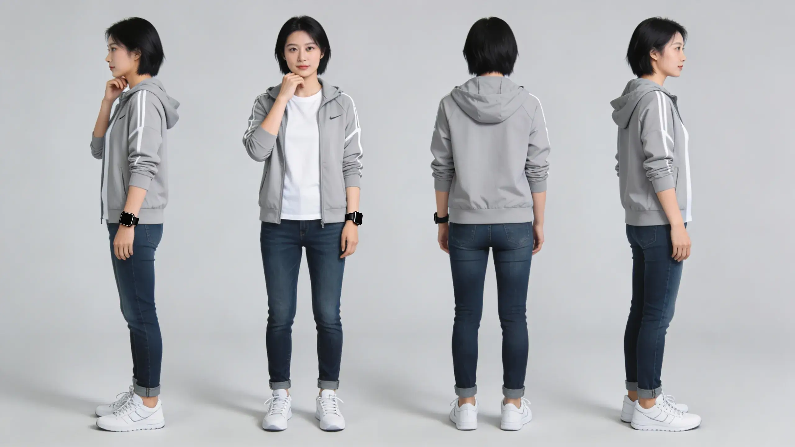 Seedream 4.5-karaktersett som viser samme figur fra flere vinkler for jevn identitet