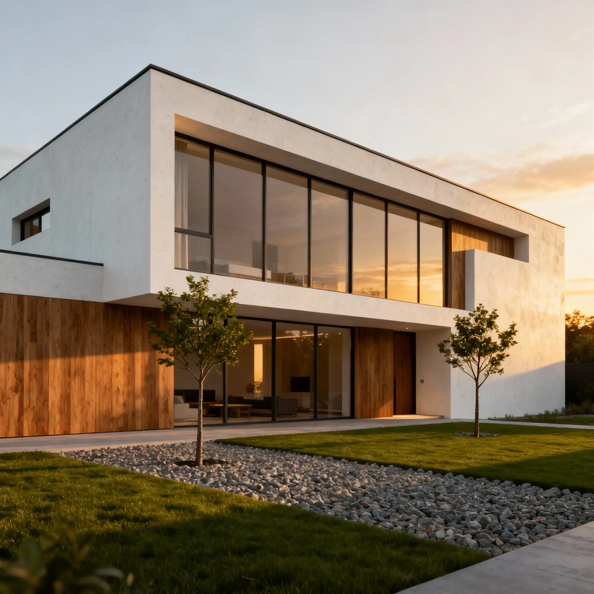 تصيير من Seedream 4.0 لمنزل حديث مستند إلى رسم يدوي